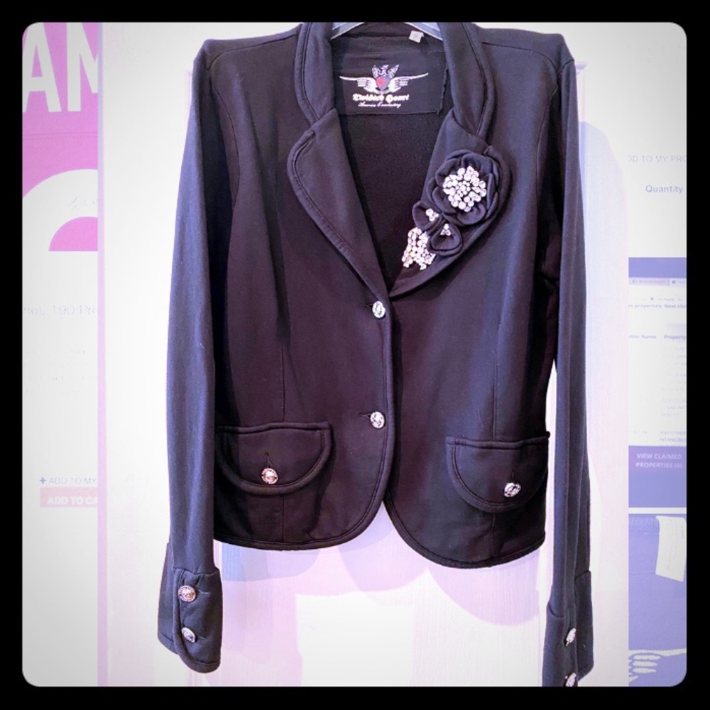 Twisted Sister Cotten jacket w/rhinestones.  Large